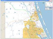 St. Lucie County Wall Map Basic Style